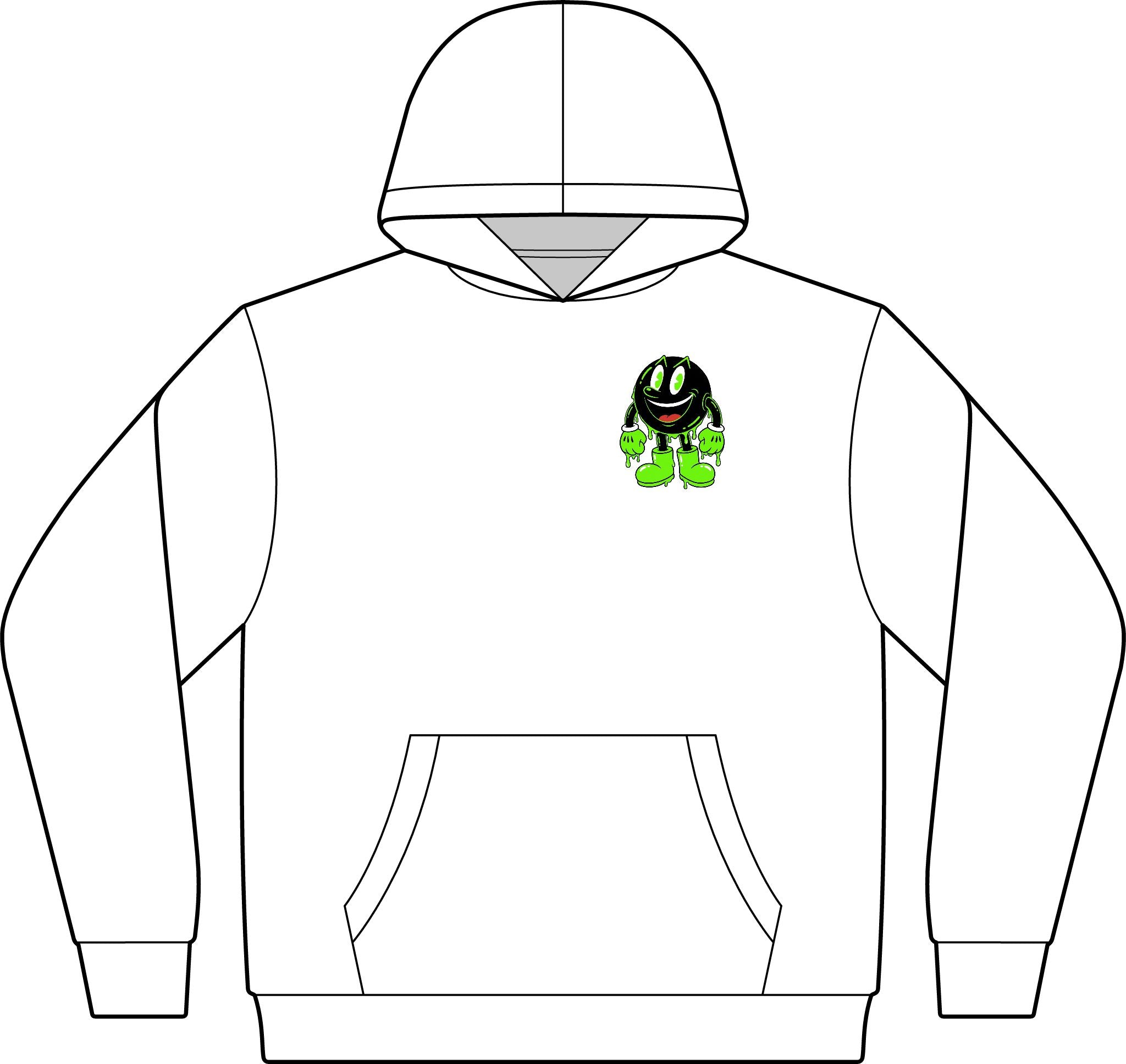 The Slime Shop Unisex ReFlex Fleece Hoodie Sweatshirt — Black / Green Slimeman Gzzz