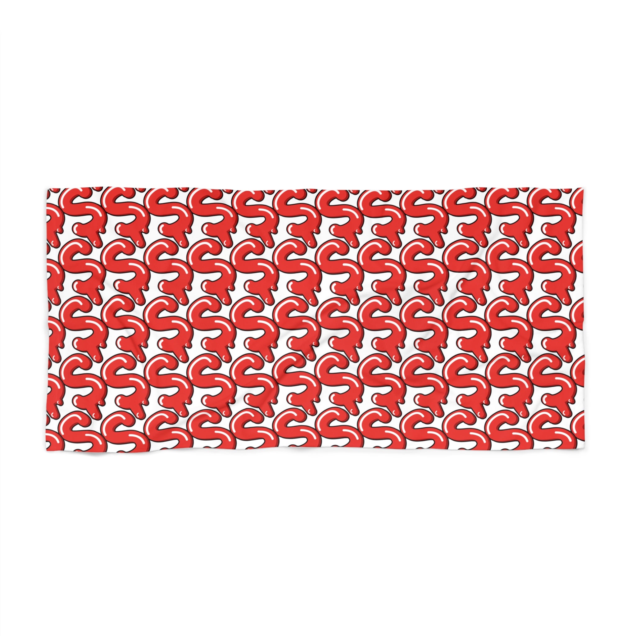 The Slime Shop Beach Towel — White / Red Slime $ (AOP)