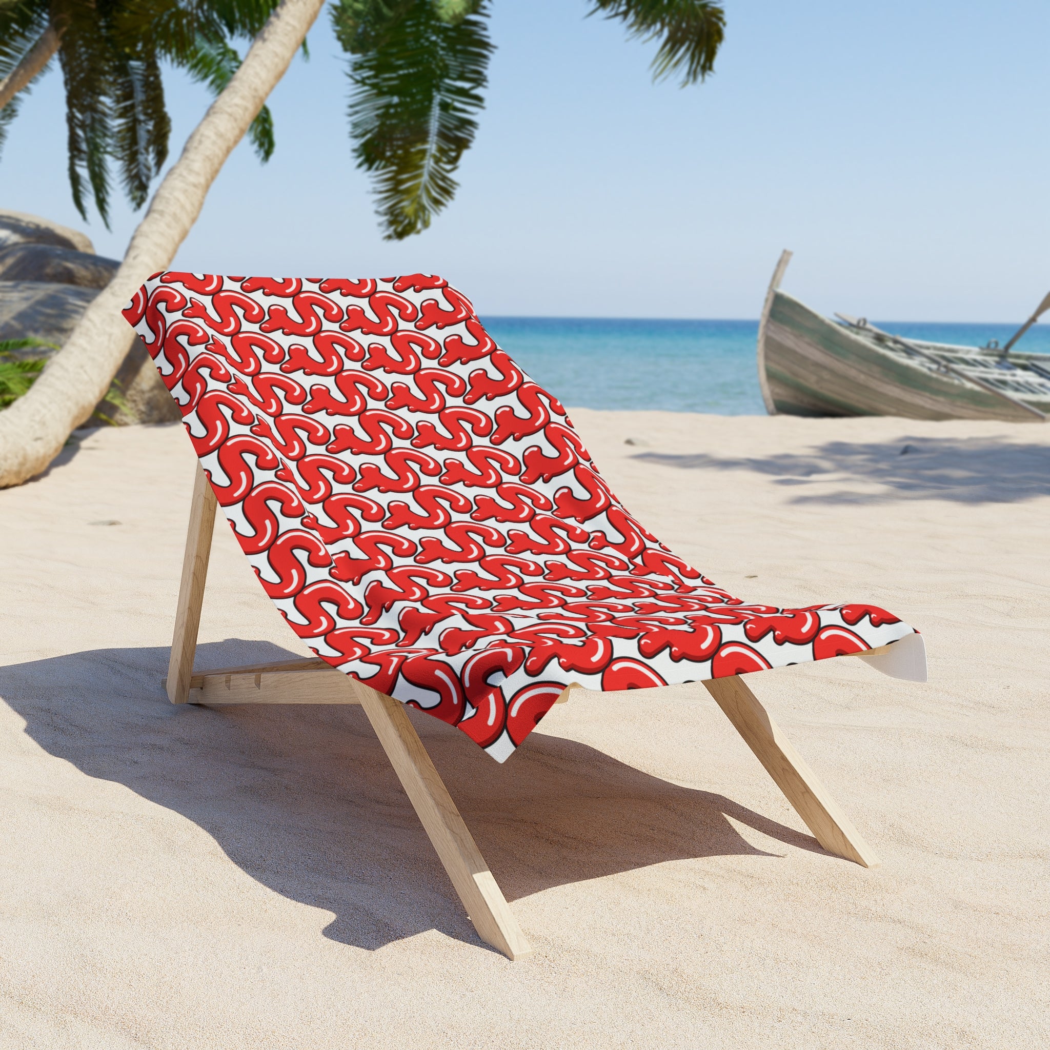 The Slime Shop Beach Towel — White / Red Slime $ (AOP)