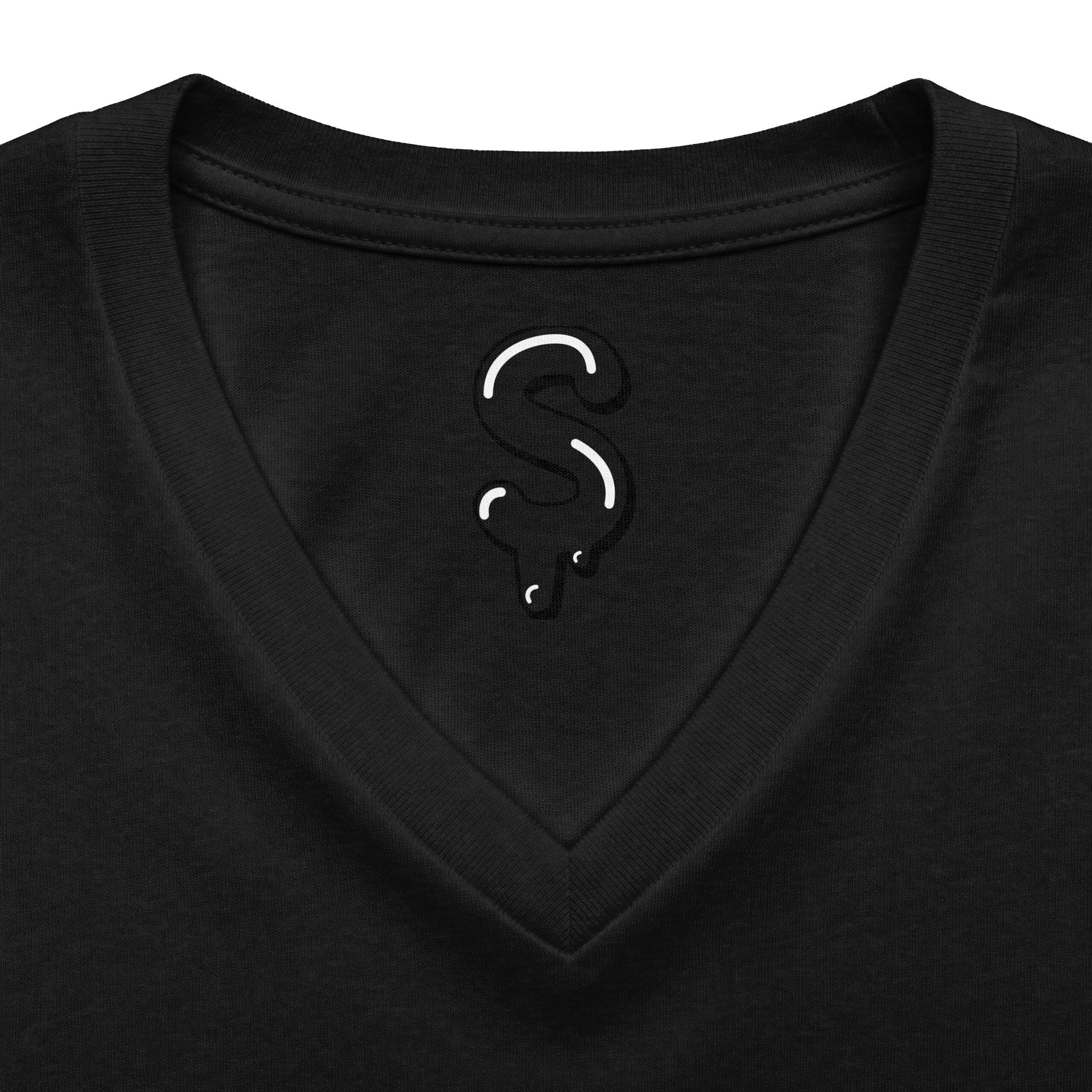 The Slime Shop Women's V-Neck Tee — White / Black Slime $