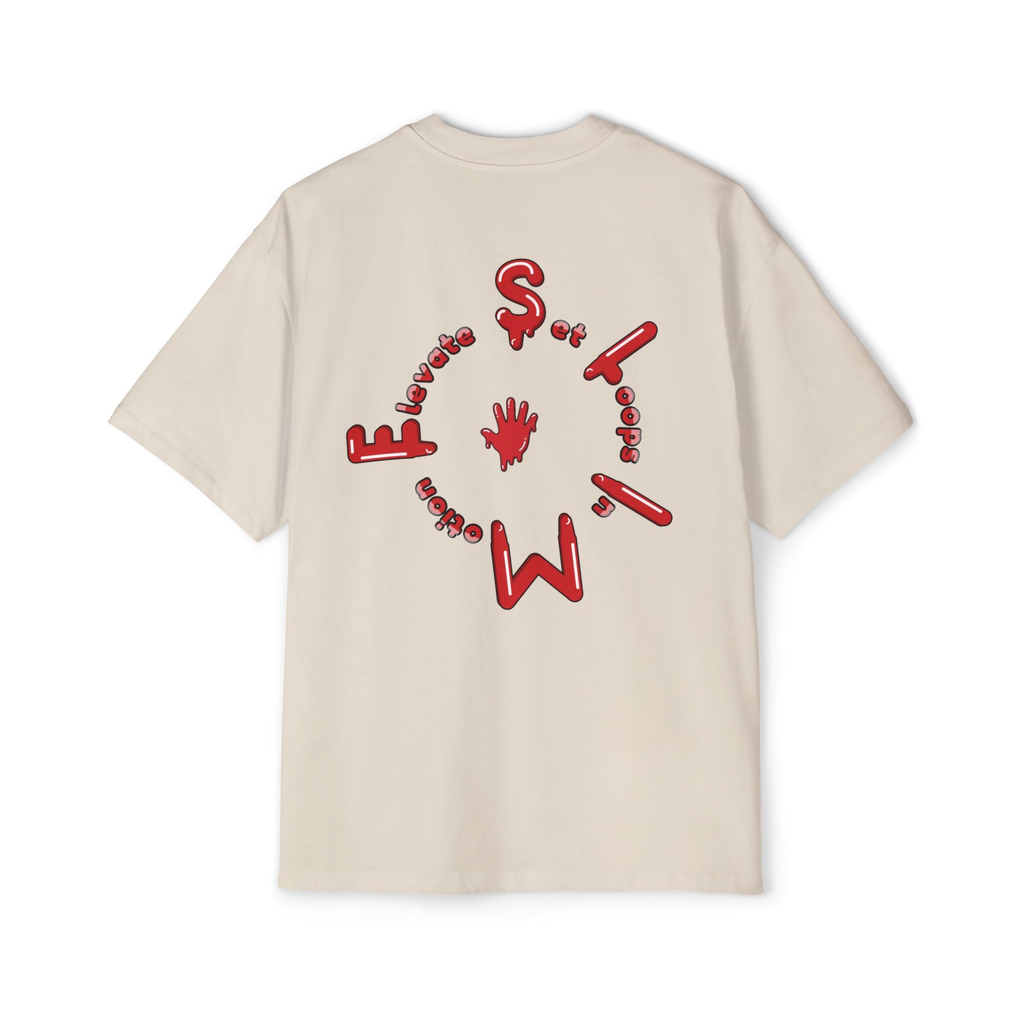 The Slime Shop Men's Heavy Oversized Tee — Black / Red Slime Sircle