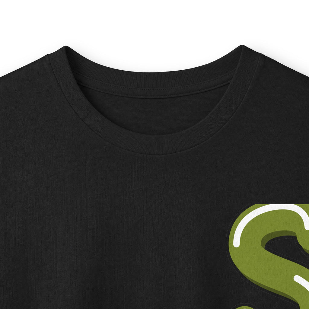 The Slime Shop Ultra Cotton Long-Sleeve — White / Olive Slime-$