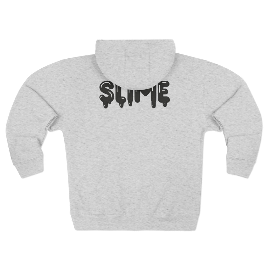 The Slime Shop Zip Hoodie — Heather / Black Slime-$