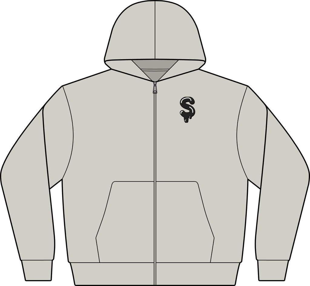 The Slime Shop Full-Zip Hoodie — Grey / Black Slime Sircle
