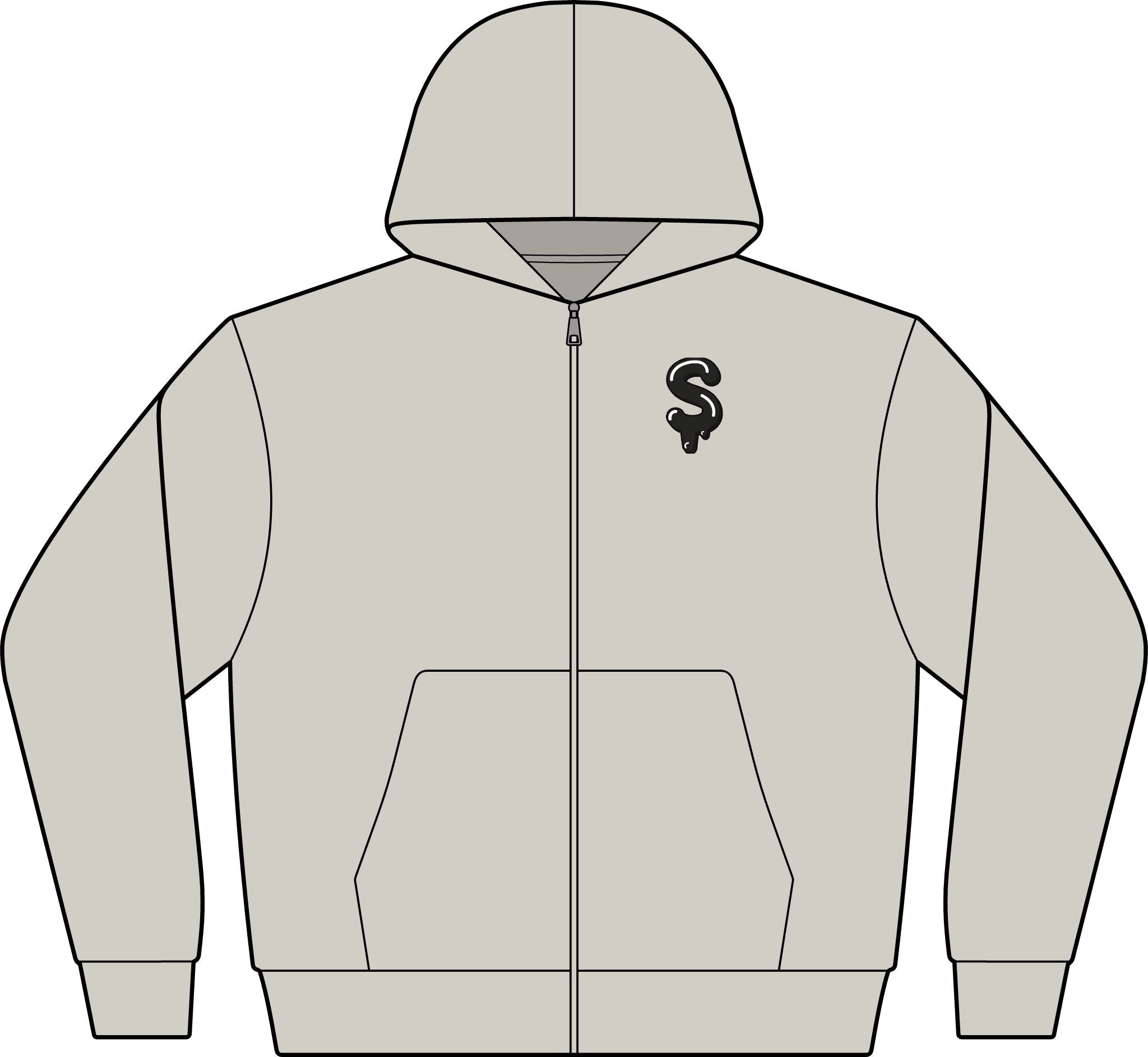 The Slime Shop Full-Zip Hoodie — Grey / Black Slime Sircle