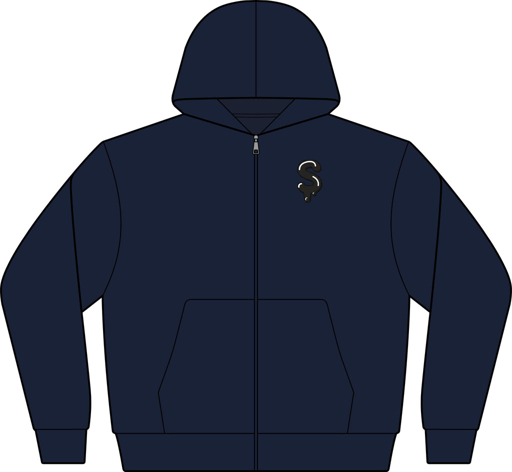 The Slime Shop Full-Zip Hoodie — Grey / Black Slime Sircle