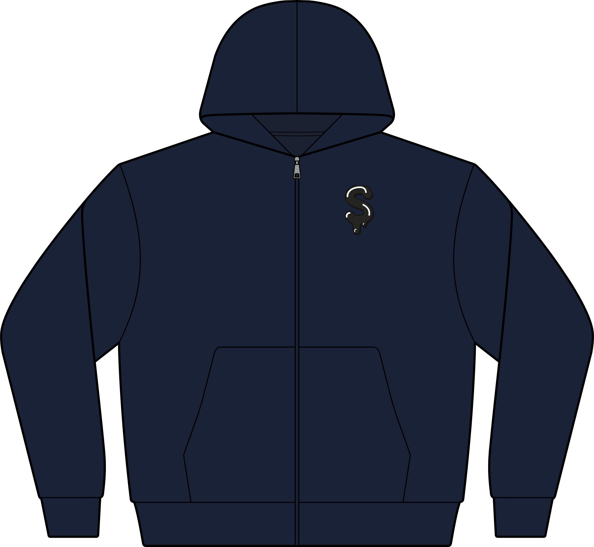 The Slime Shop Full-Zip Hoodie — Grey / Black Slime Sircle
