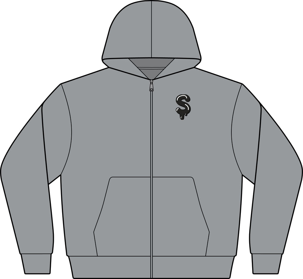 The Slime Shop Full-Zip Hoodie — Grey / Black Slime Sircle