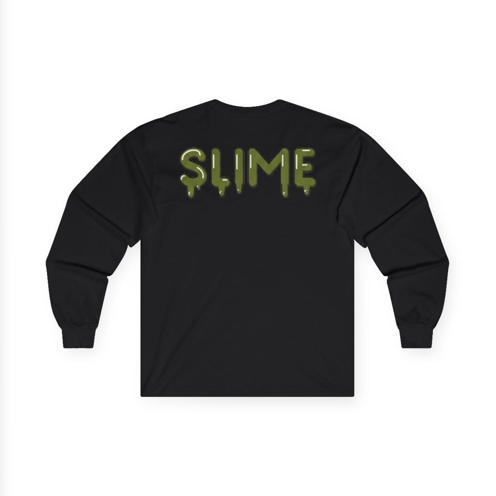 The Slime Shop Ultra Cotton Long-Sleeve — White / Olive Slime In 5