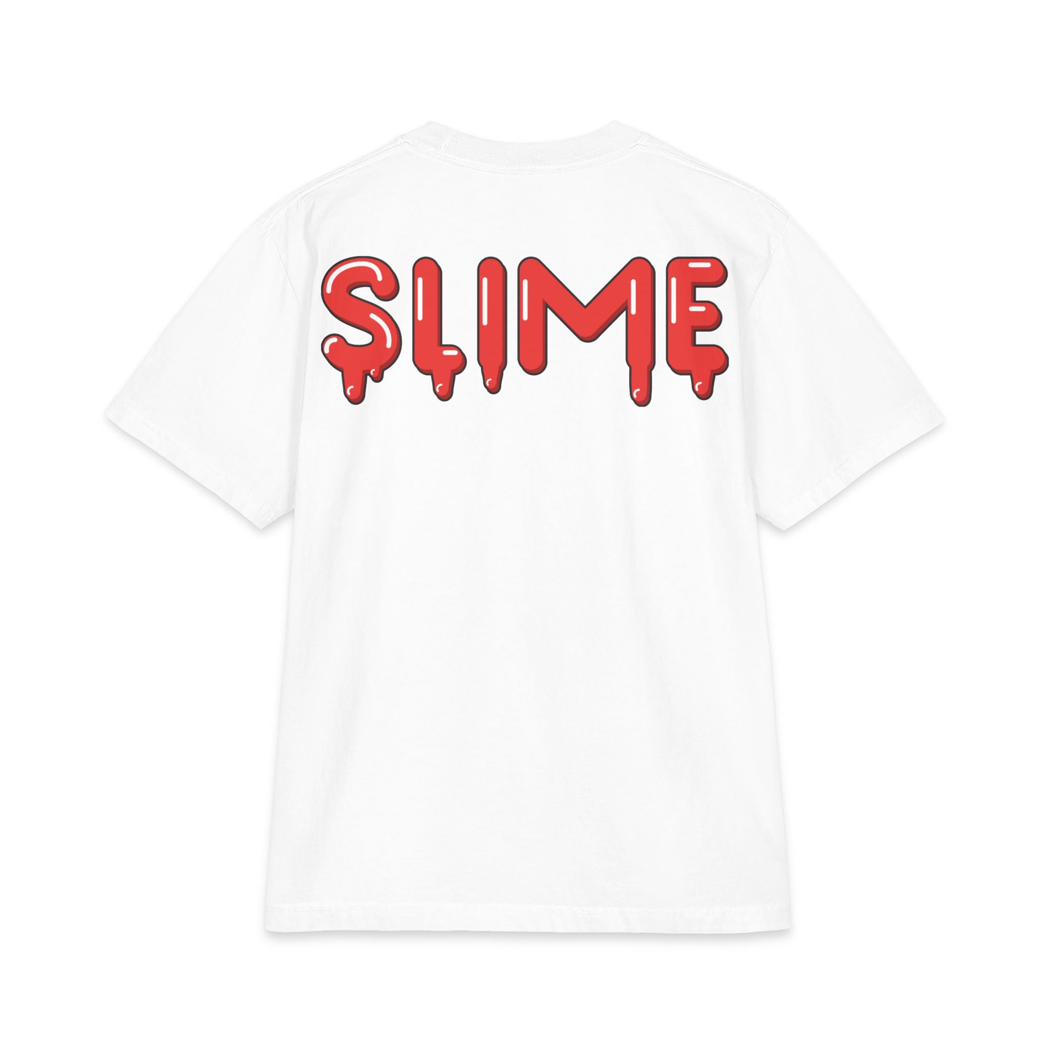 The Slime Shop Max Heavyweight Tee — White / Red Slime $