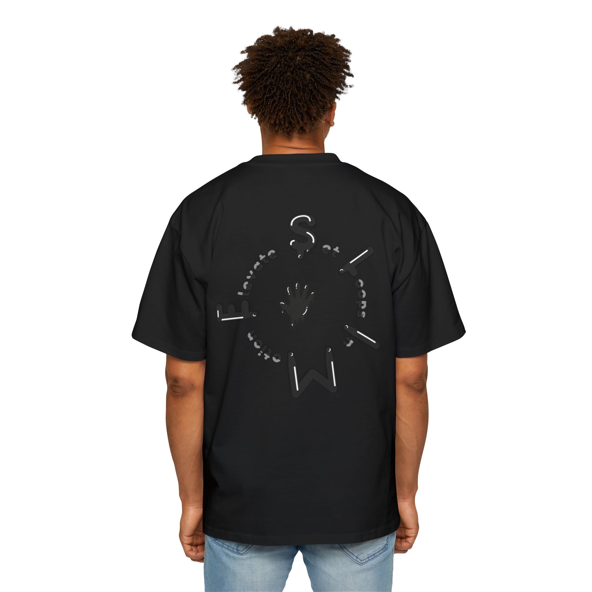 The Slime Shop Men's Heavy Oversized Tee — White / Black Slime Sircle