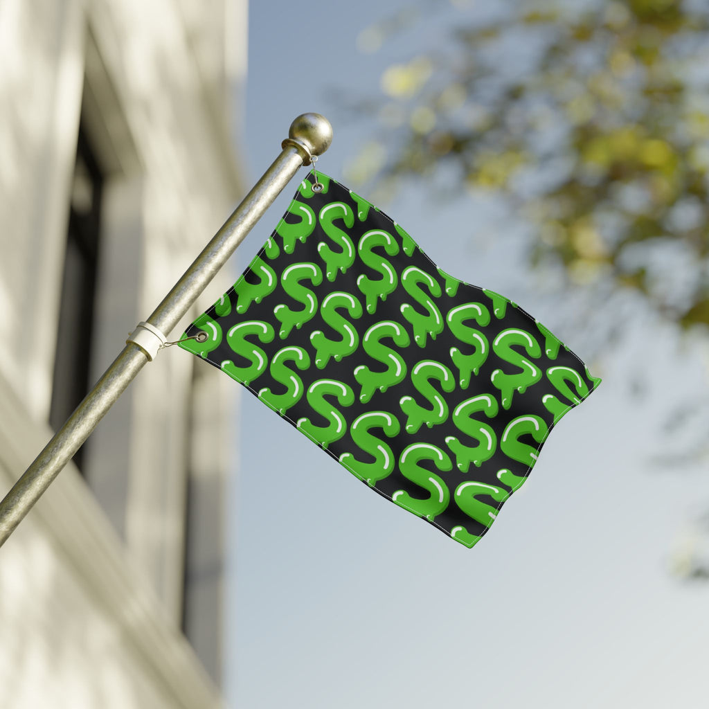 The Slime Shop Double Sided Flag — Black / Green Slime S