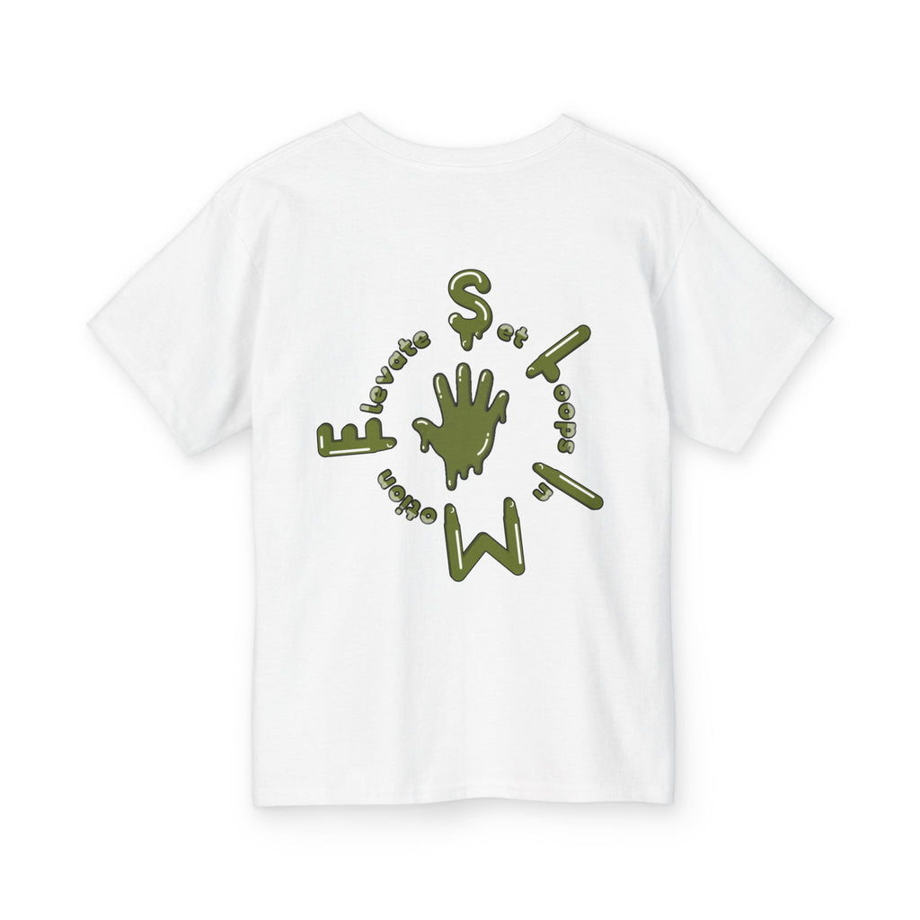 The Slime Shop Youth Tee — Navy / Army Green Slime Sircle
