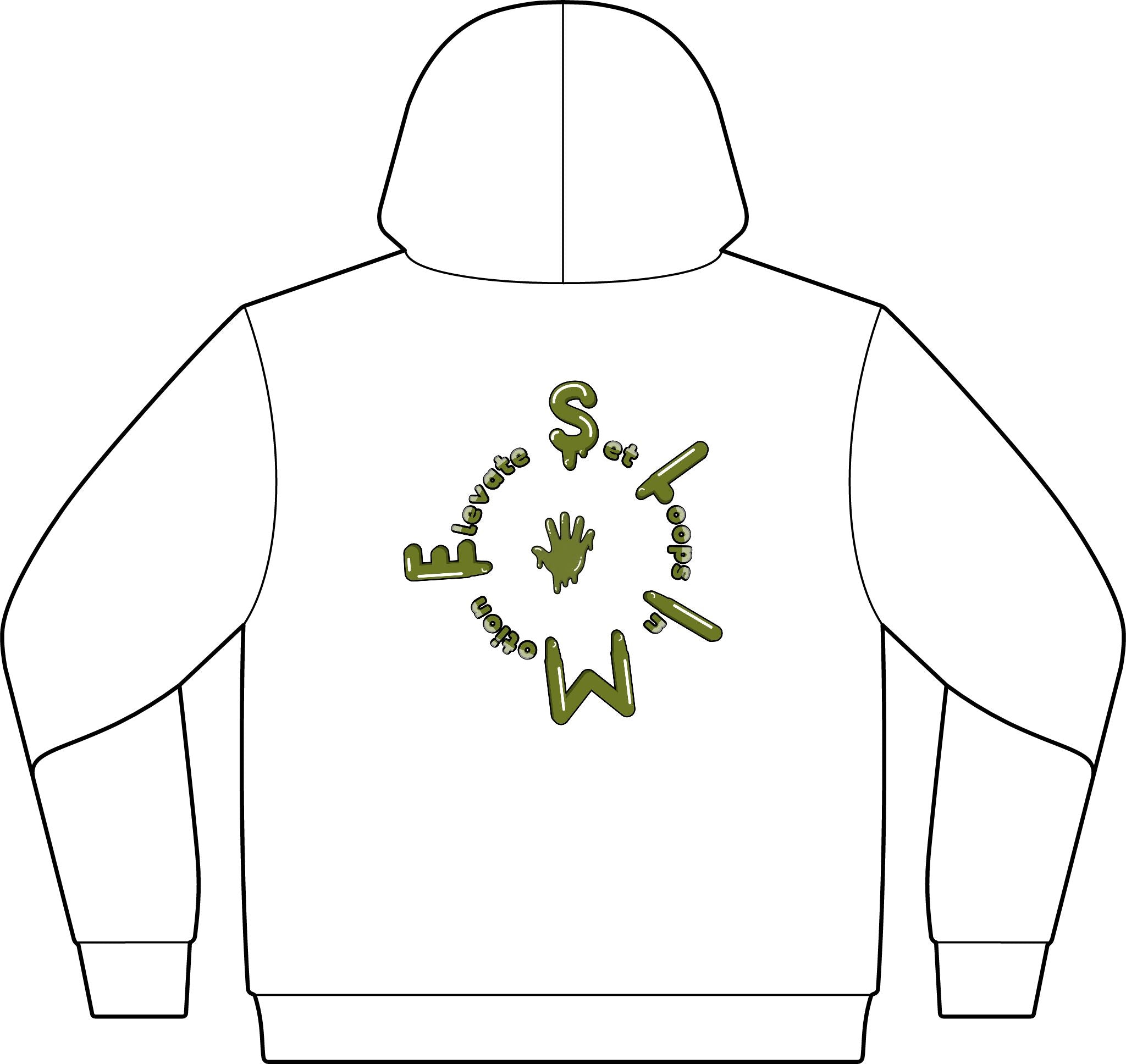 The Slime Shop Fleece Hoodie — White / Green Slime S