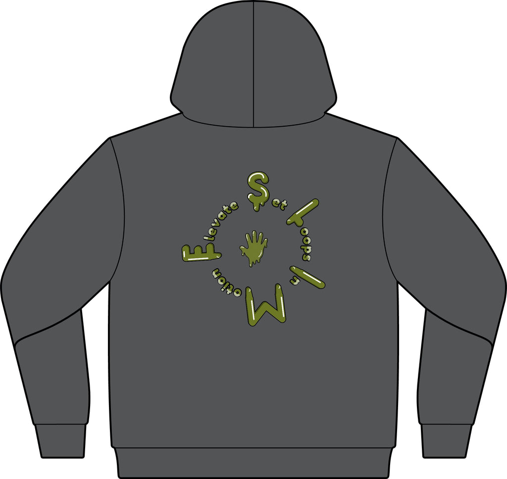 The Slime Shop Fleece Hoodie — White / Green Slime S