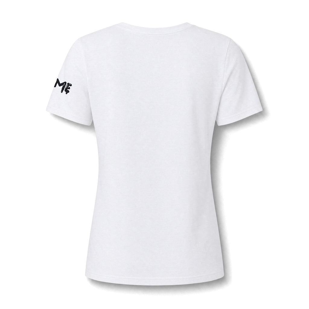 The Slime Shop Women's V-Neck Tee — White / Black Slime $
