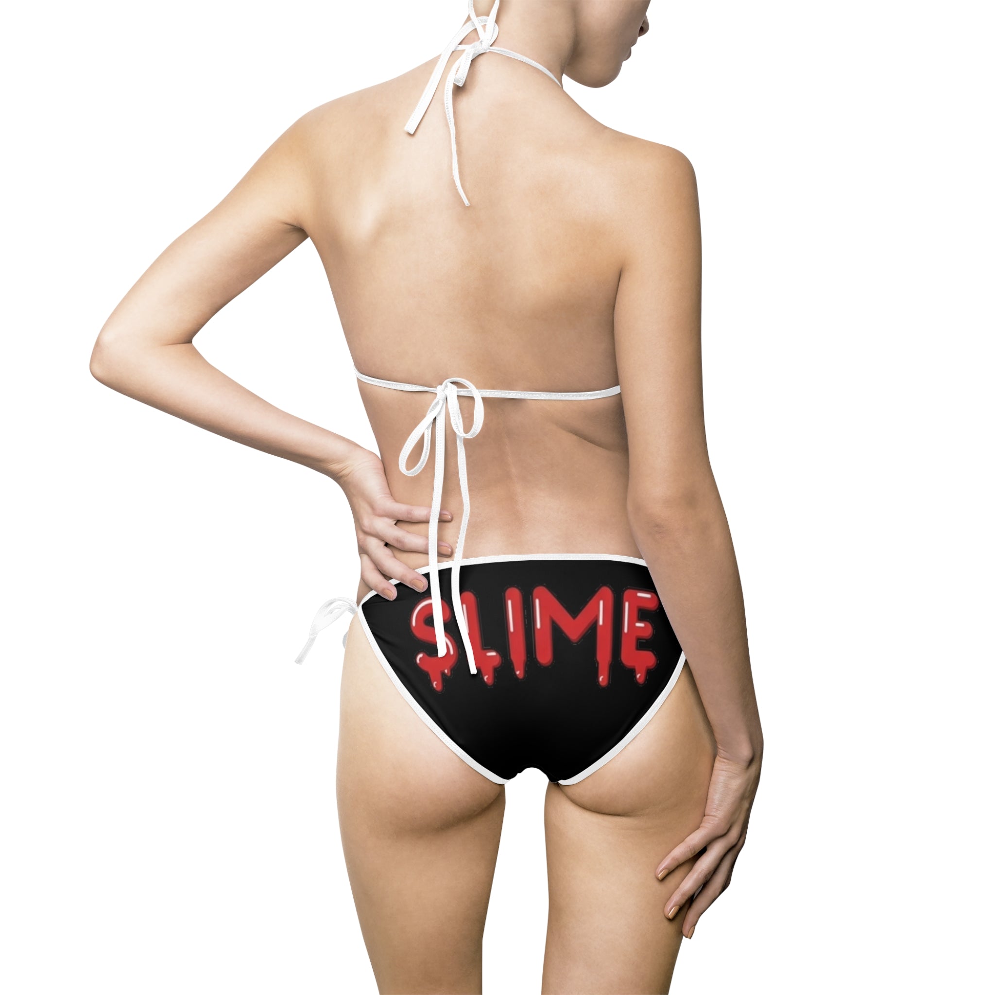 The Slime Shop Women's Bikini Swimsuit — Black / Red Slime $ (+ Slime In 5 hand)