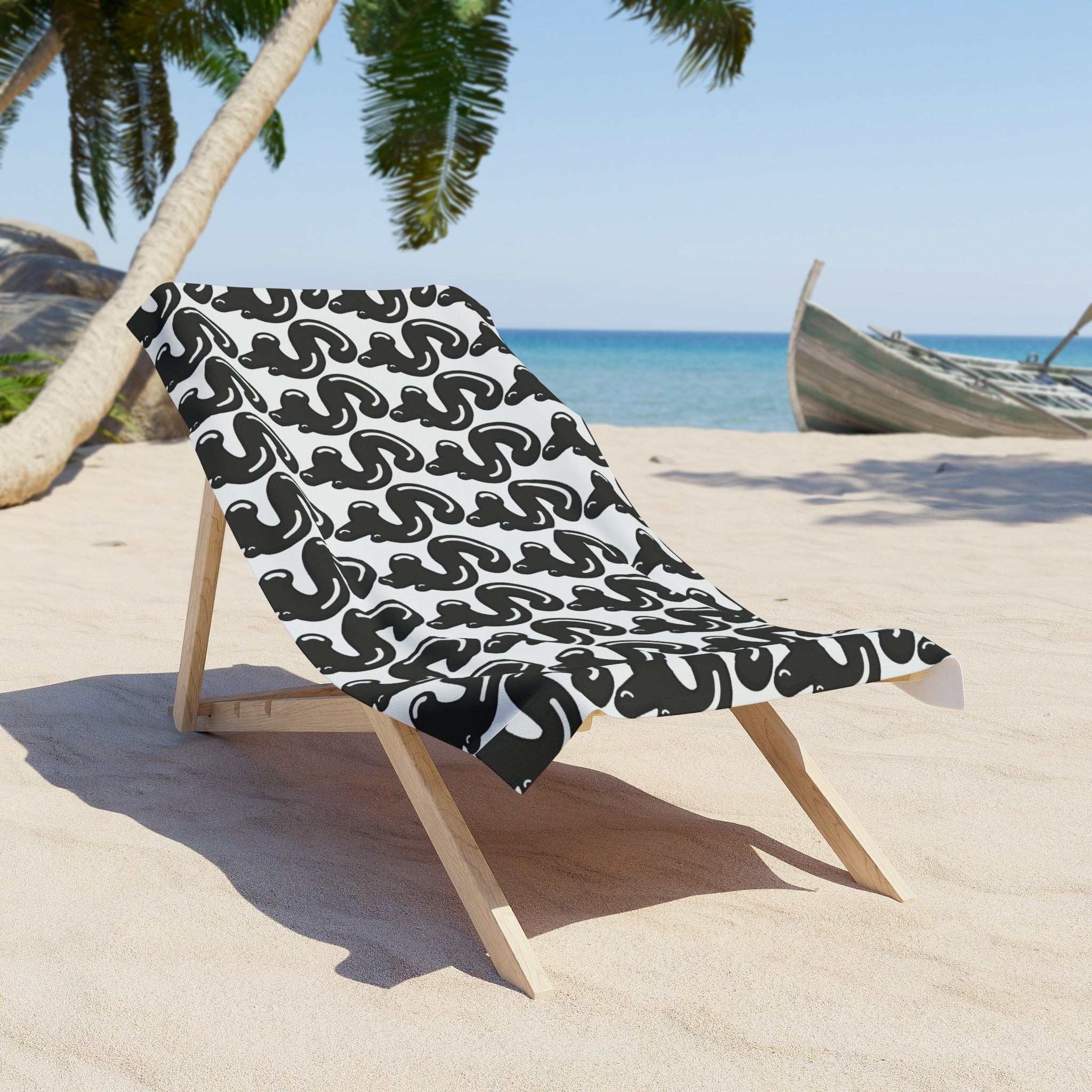 The Slime Shop Beach Towel — White / Black Slime S