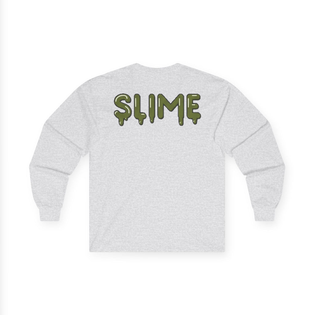 The Slime Shop Ultra Cotton Long-Sleeve — White / Olive Slime In 5