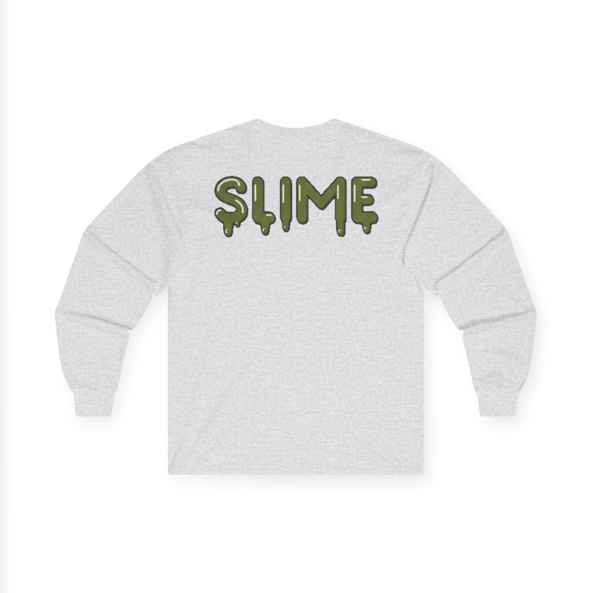 The Slime Shop Ultra Cotton Long-Sleeve — White / Olive Slime In 5
