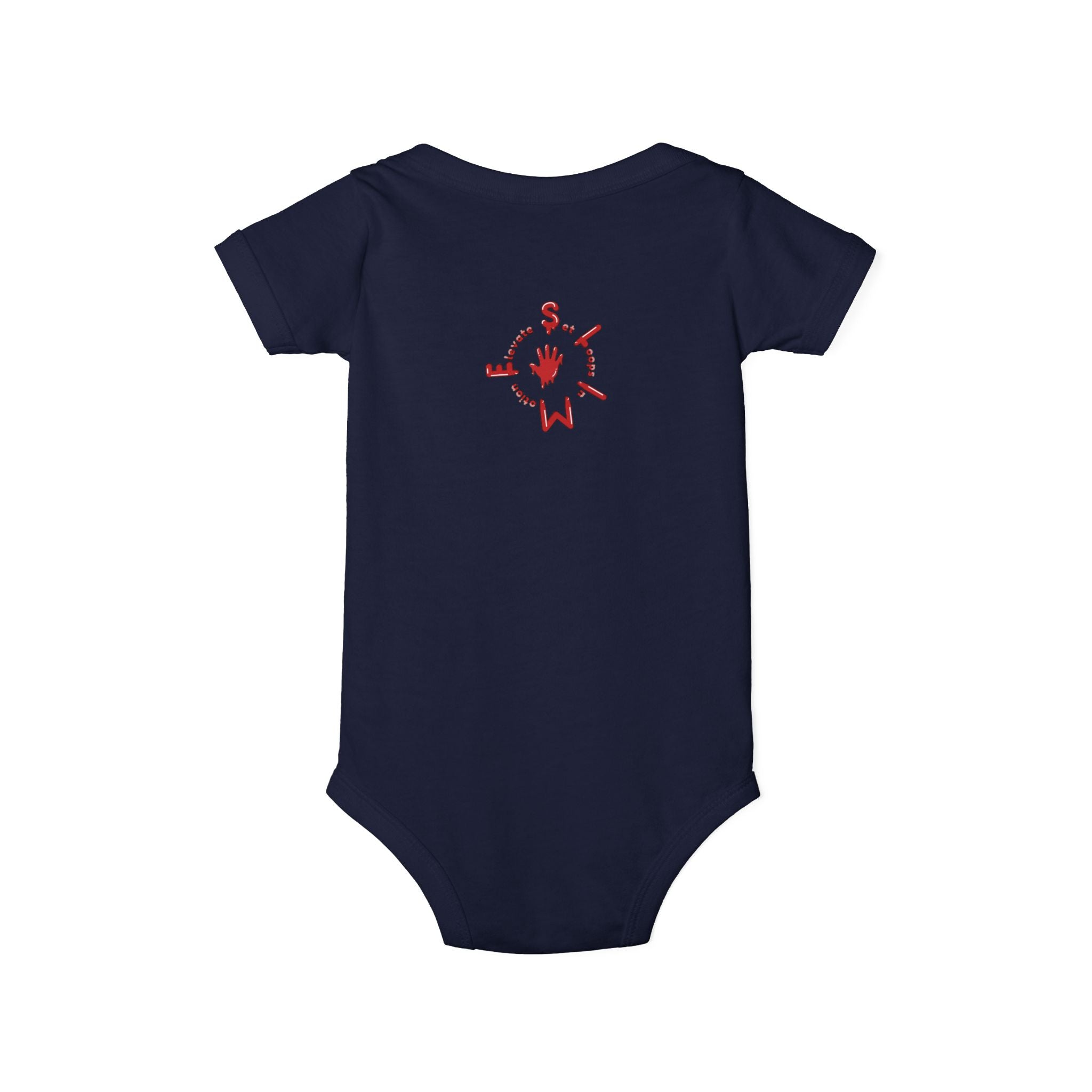 The Slime Shop Infant Jersey One Piece — Navy / Red Slime $