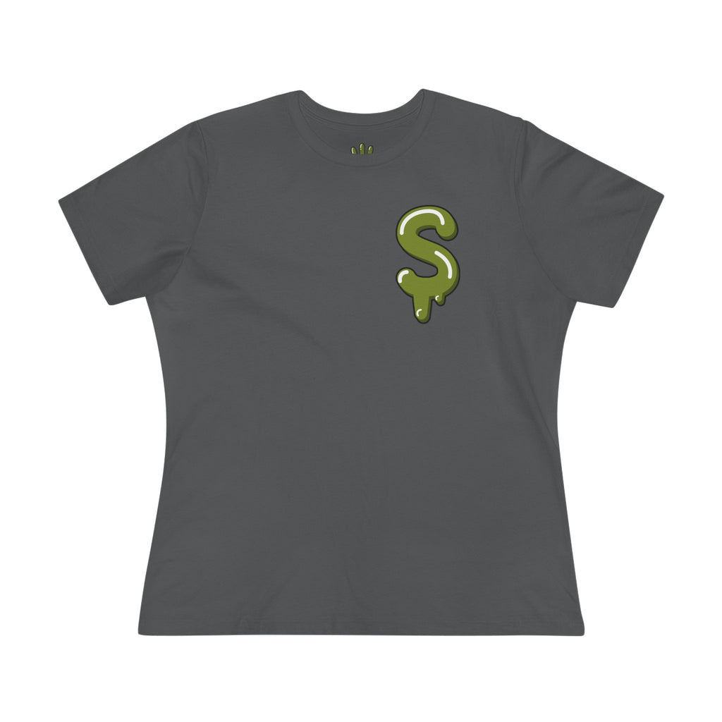The Slime Shop Women's Tee — White / Olive SLIME