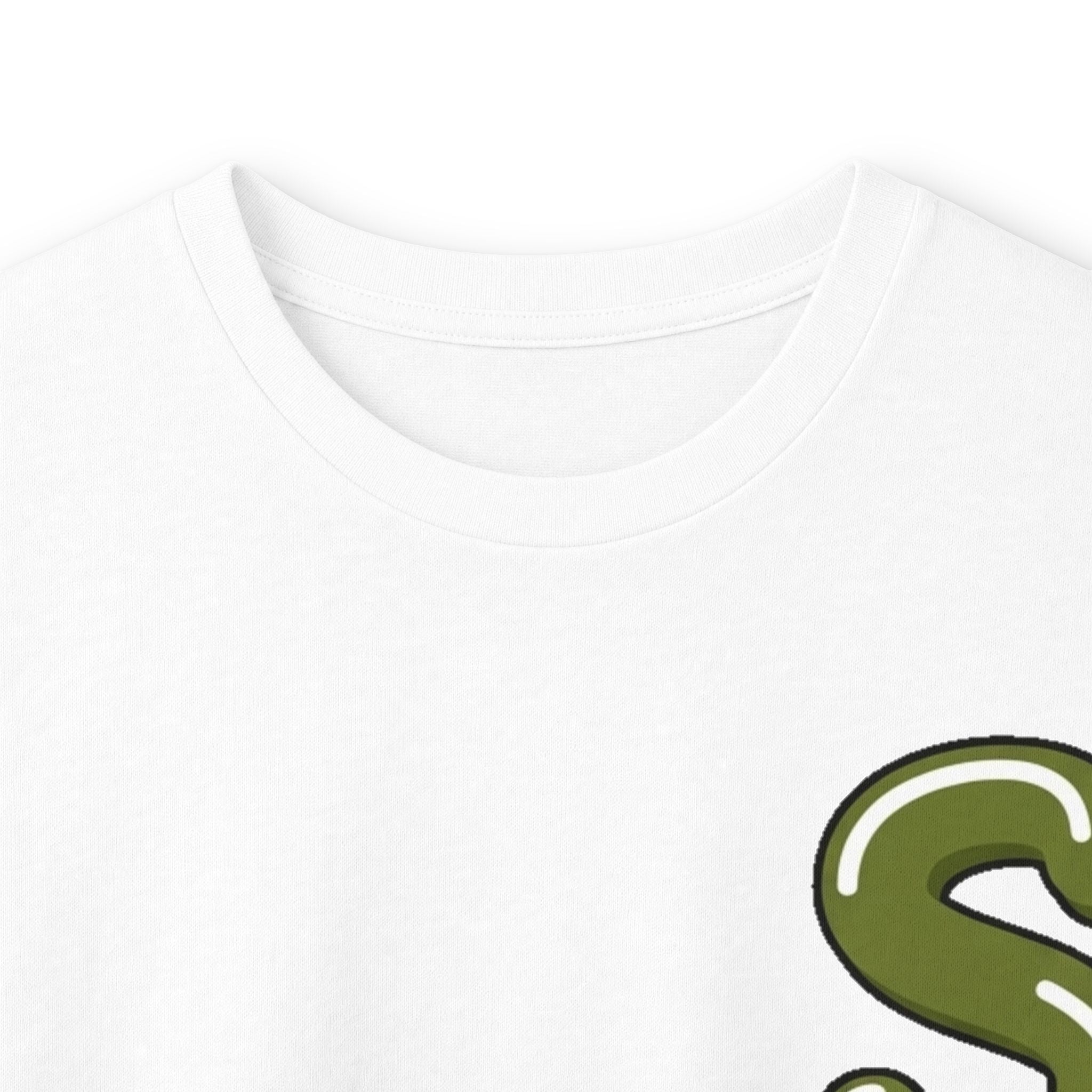 The Slime Shop Ultra Cotton Long-Sleeve — White / Olive Slime-$