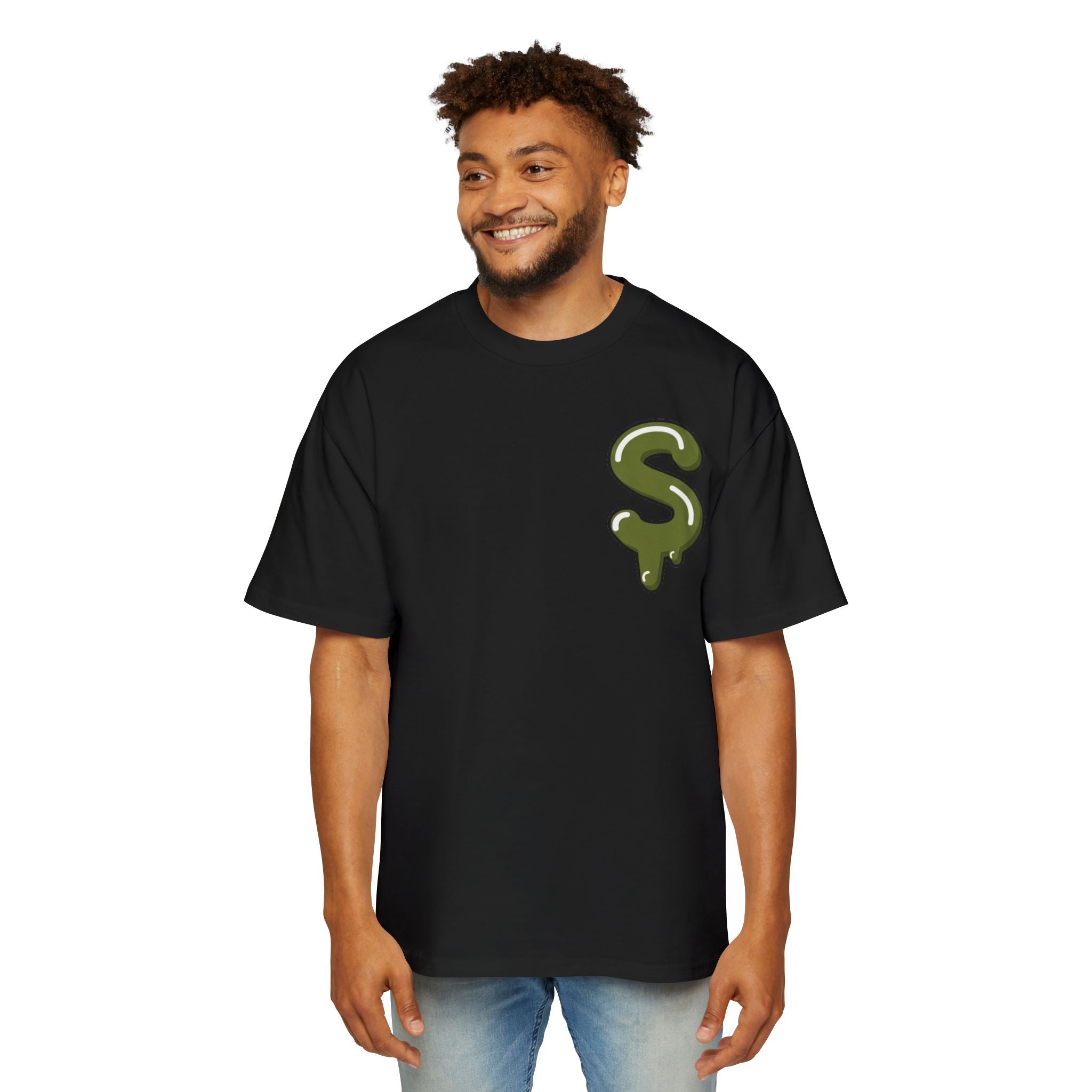 The Slime Shop Heavy Oversized Tee — Brown / Olive Slime Sircle