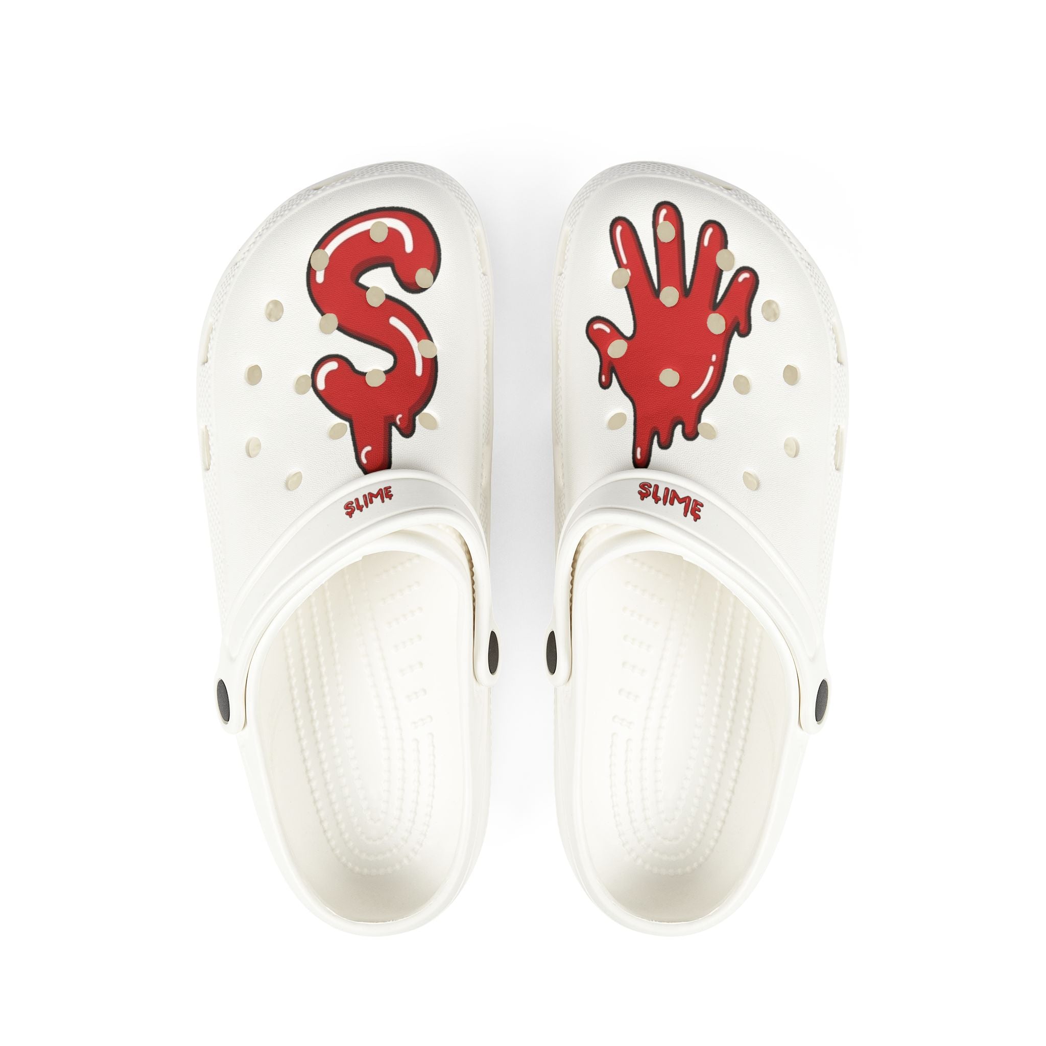 The Slime Shop Foam Clogs — Red / Slime Drip