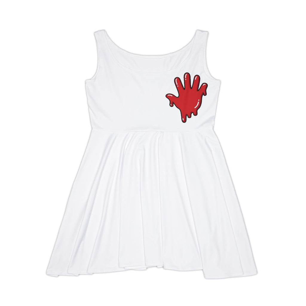 The Slime Shop Women's Skater Dress — White / Red Slime In 5