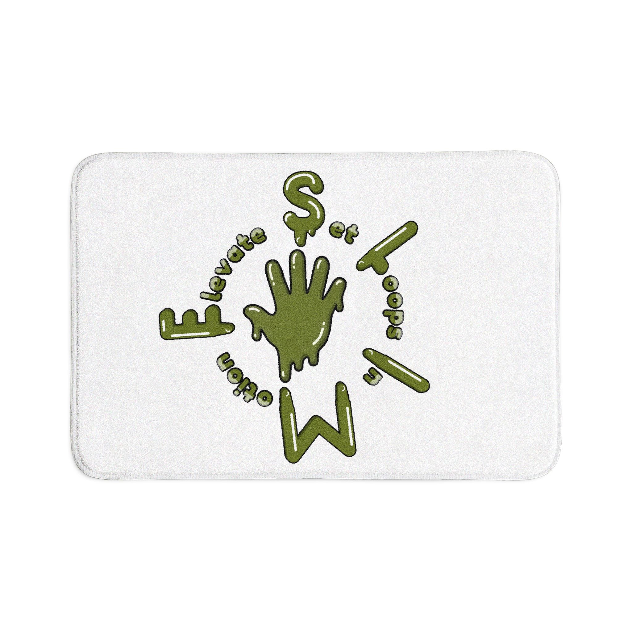The Slime Shop Bath Mat — Black / Olive Slime $ (AOP)