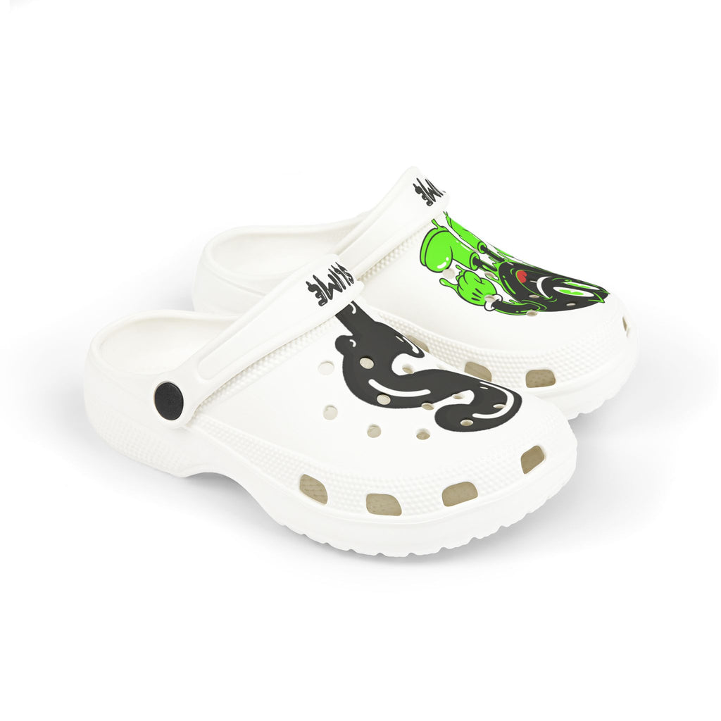 The Slime Shop Kids' EVA Foam Clogs — White / Black Slime AOP (Slimeman Gzzz + Slime $)