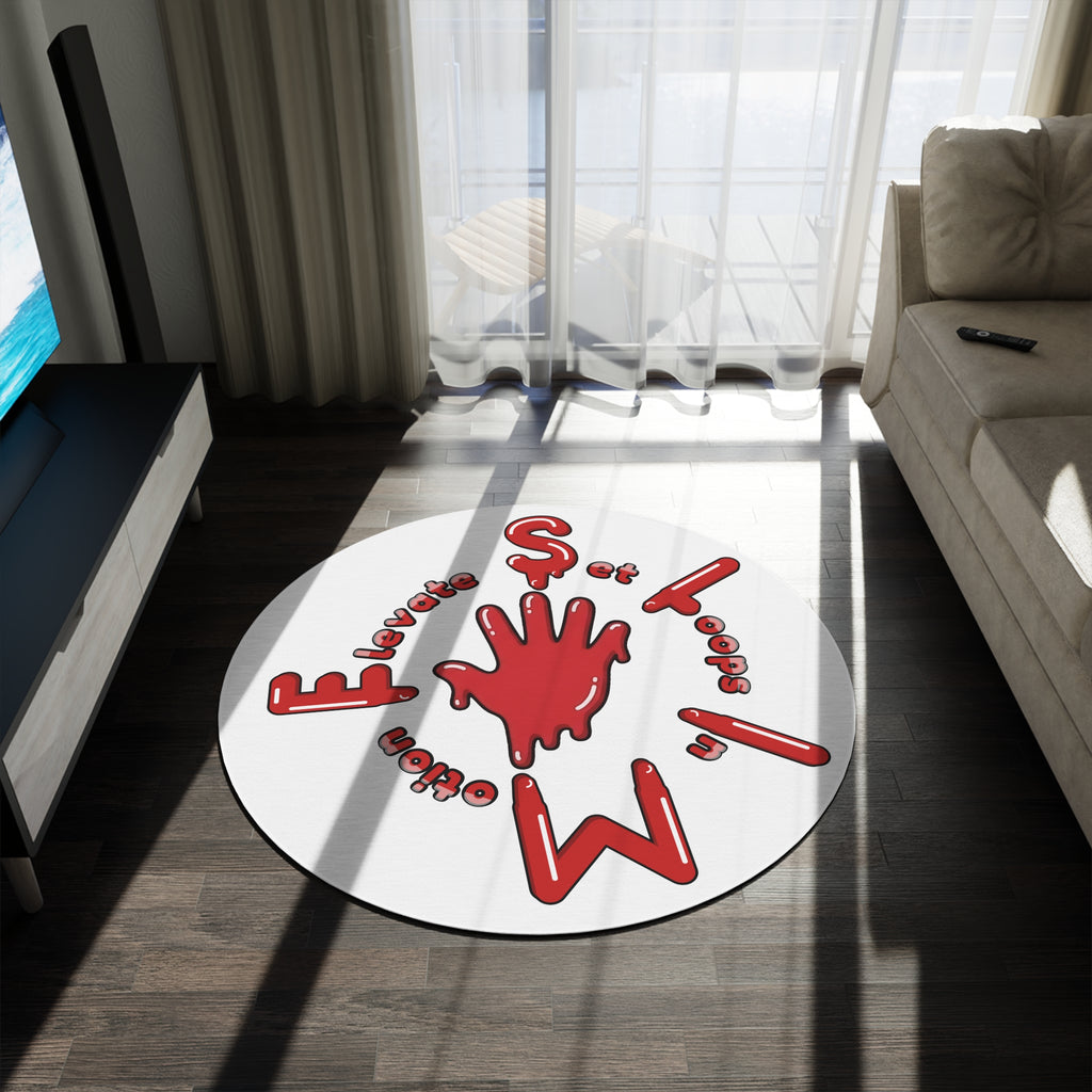 The Slime Shop Round Rug — Hand & Ring (Red)