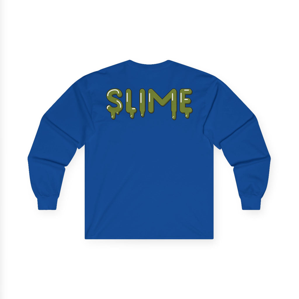 The Slime Shop Ultra Cotton Long-Sleeve — White / Olive Slime In 5