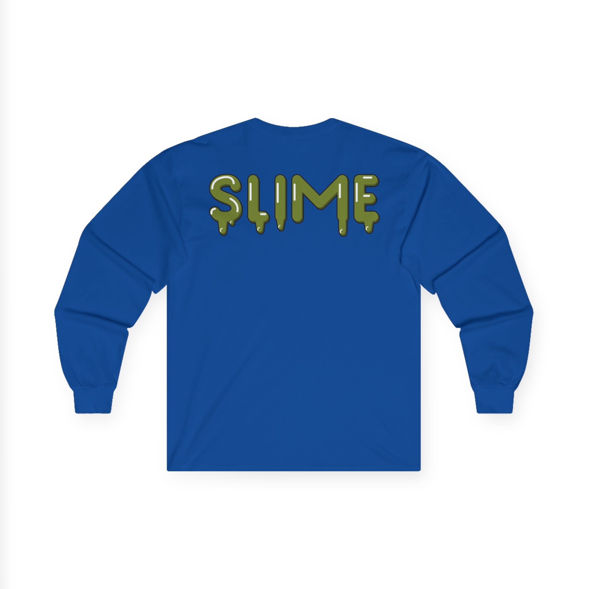 The Slime Shop Ultra Cotton Long-Sleeve — White / Olive Slime In 5