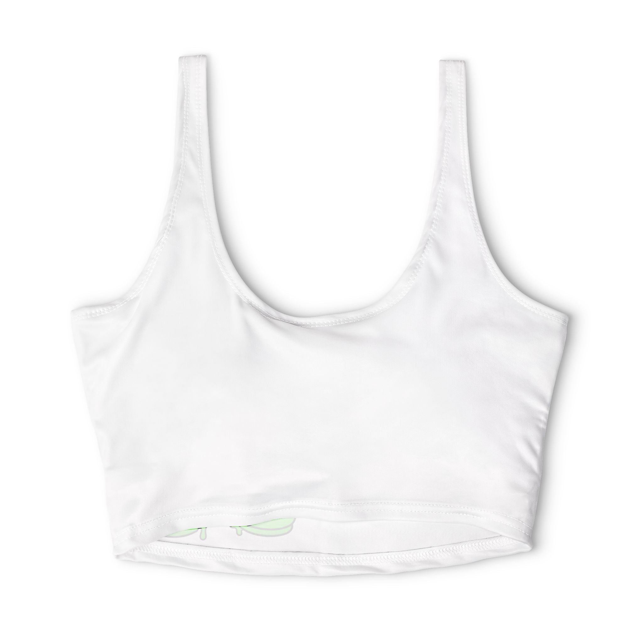The Slime Shop Polyester Sports Bra — White / Green Slimeman Gzzz