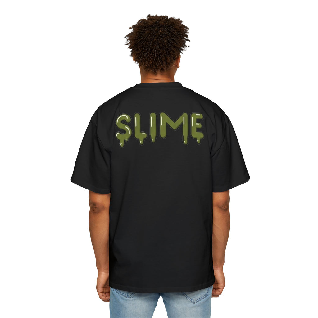 The Slime Shop Men's Oversized Tee — White / Olive Slime In 5