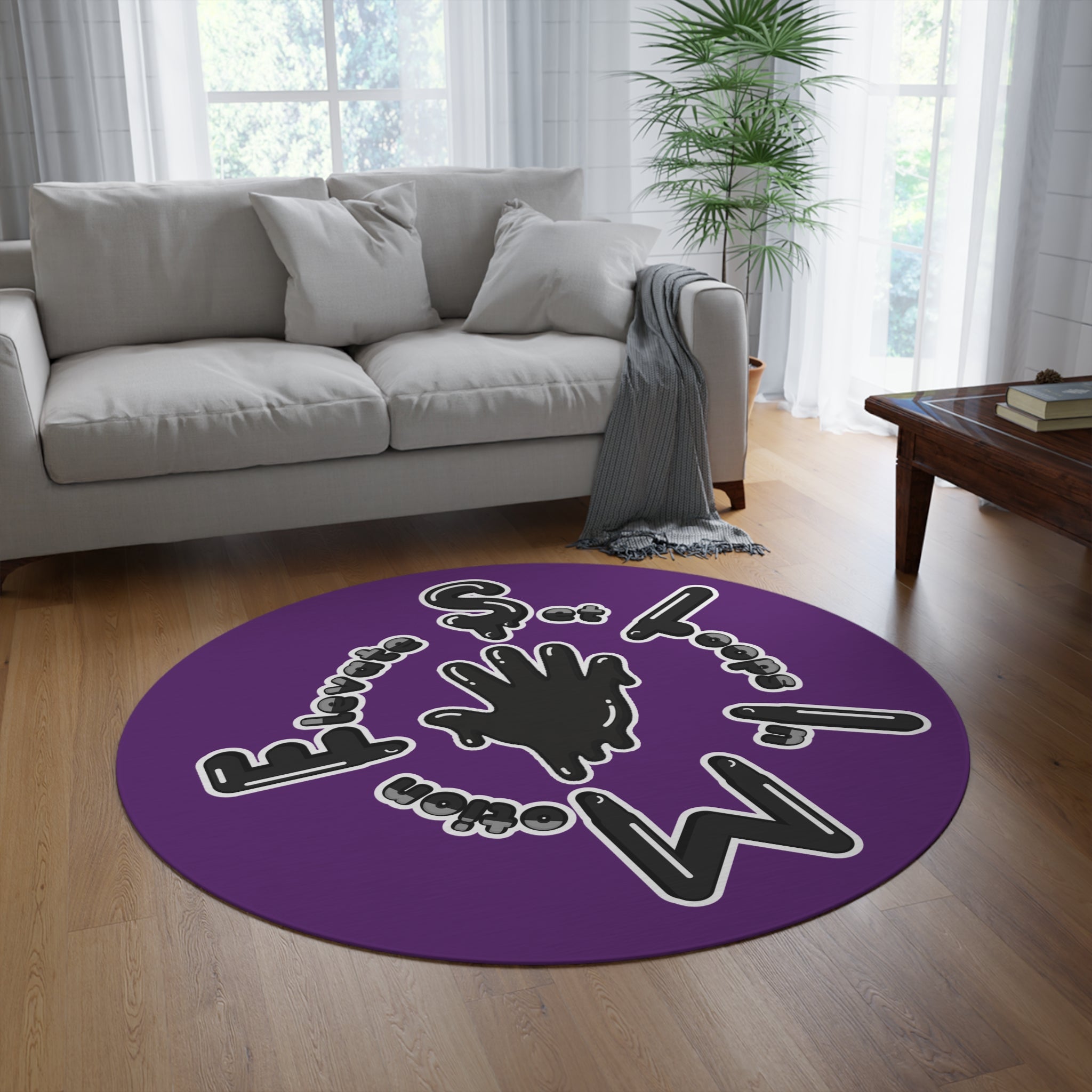 Purple/Black Si5 Slime Round Rug