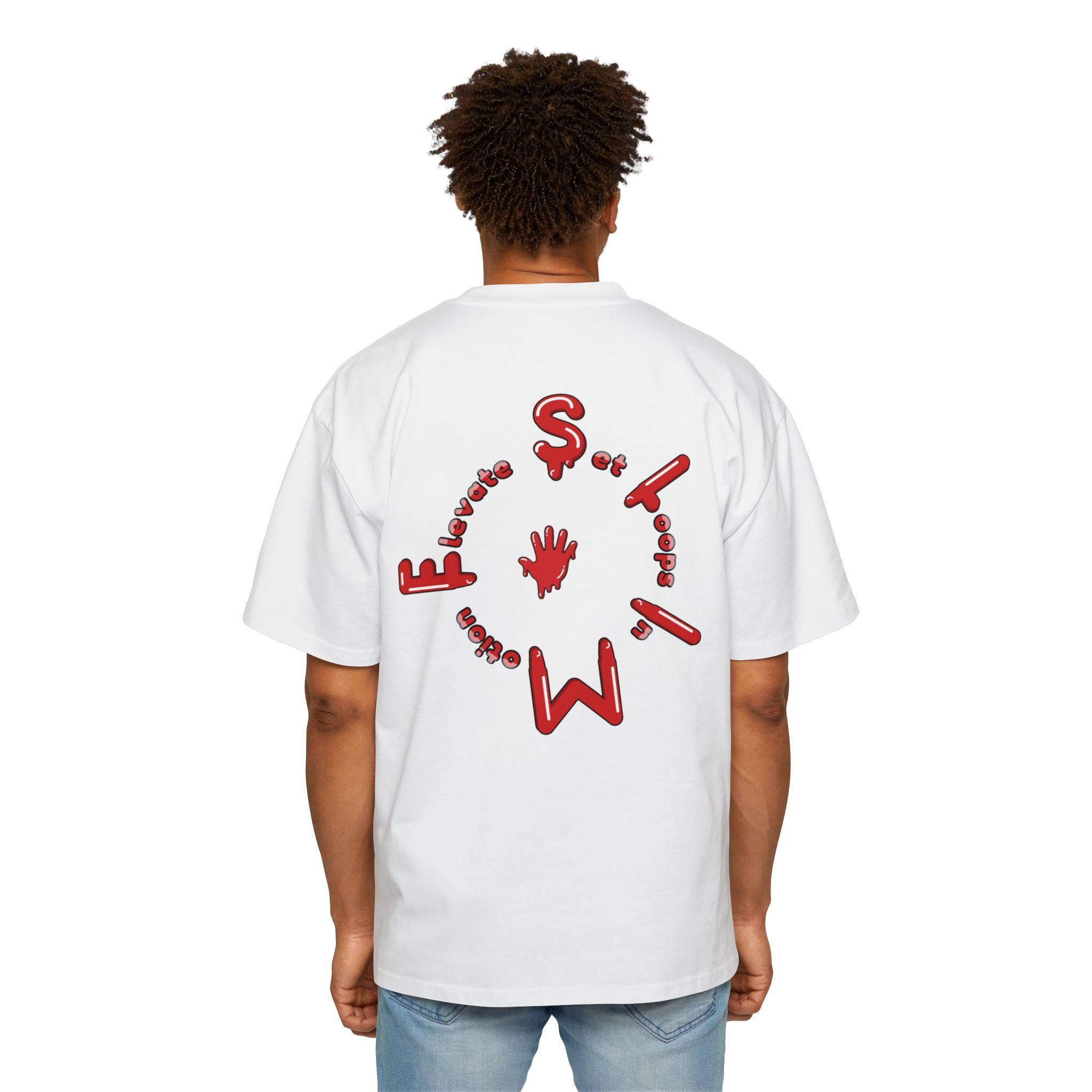 The Slime Shop Men's Heavy Oversized Tee — Black / Red Slime Sircle