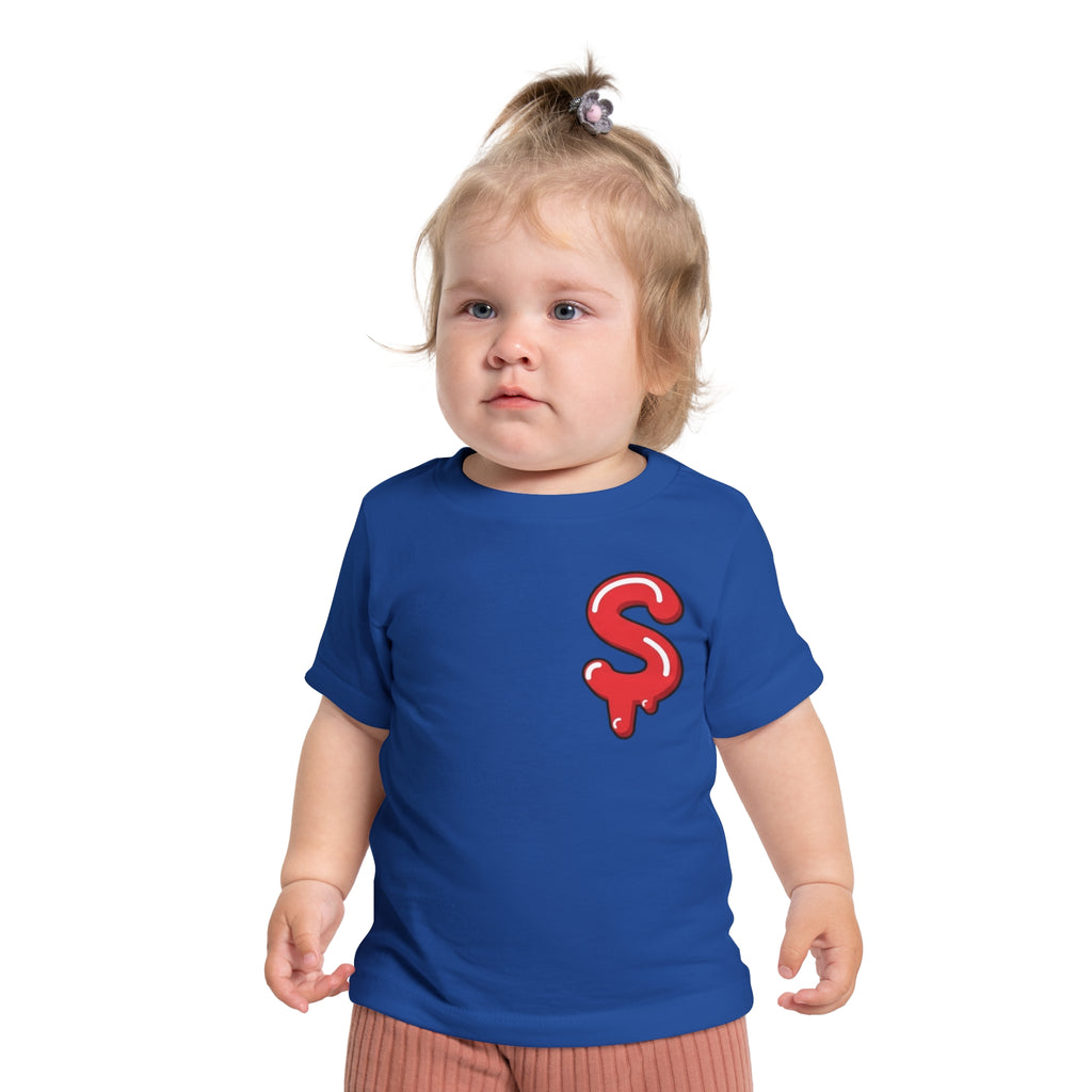 The Slime Shop Baby Tee — Royal Blue / Red Slime Sircle