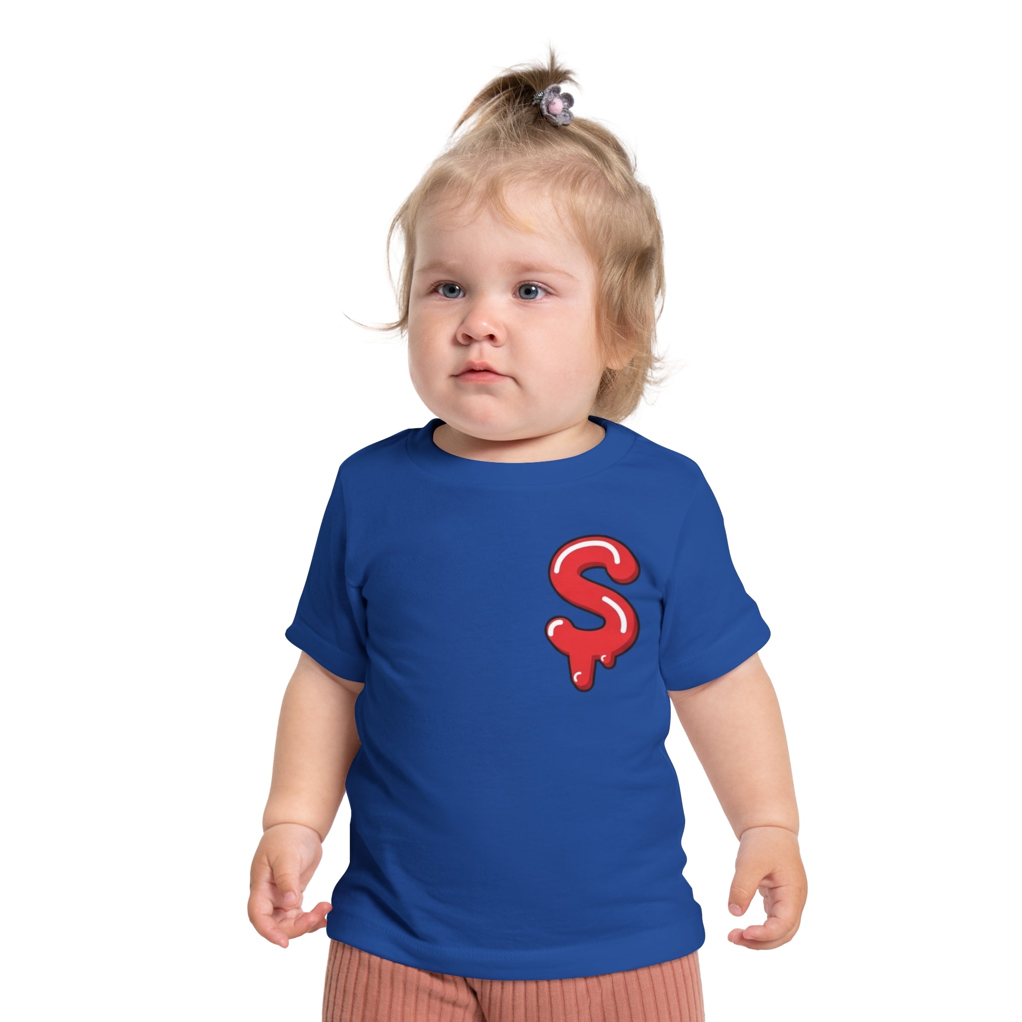 The Slime Shop Baby Tee — Royal Blue / Red Slime Sircle