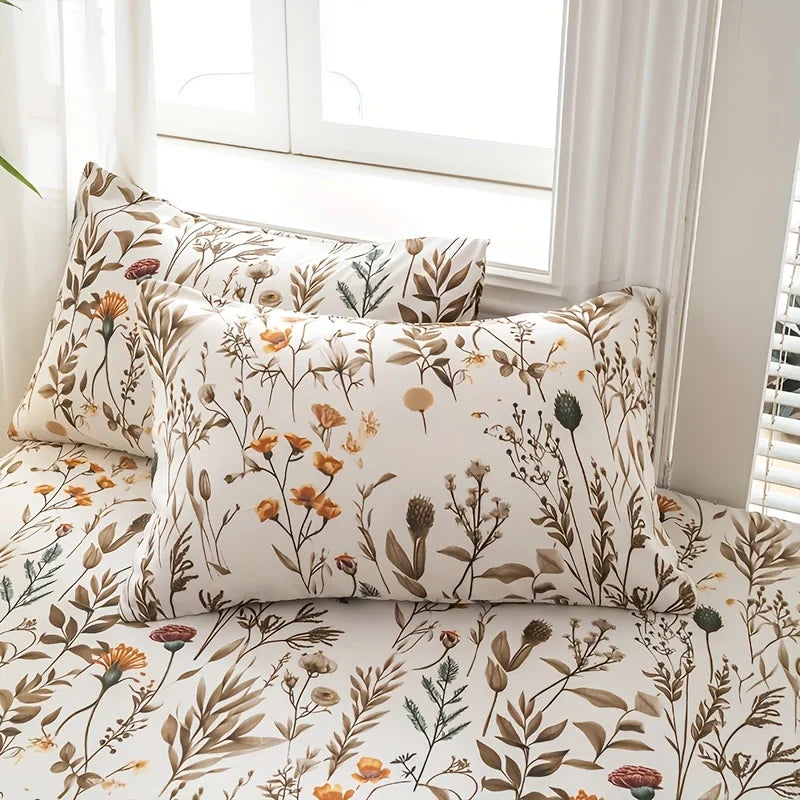 Floral Quilt Cover Set – Soft All-Season Bedding with Cases