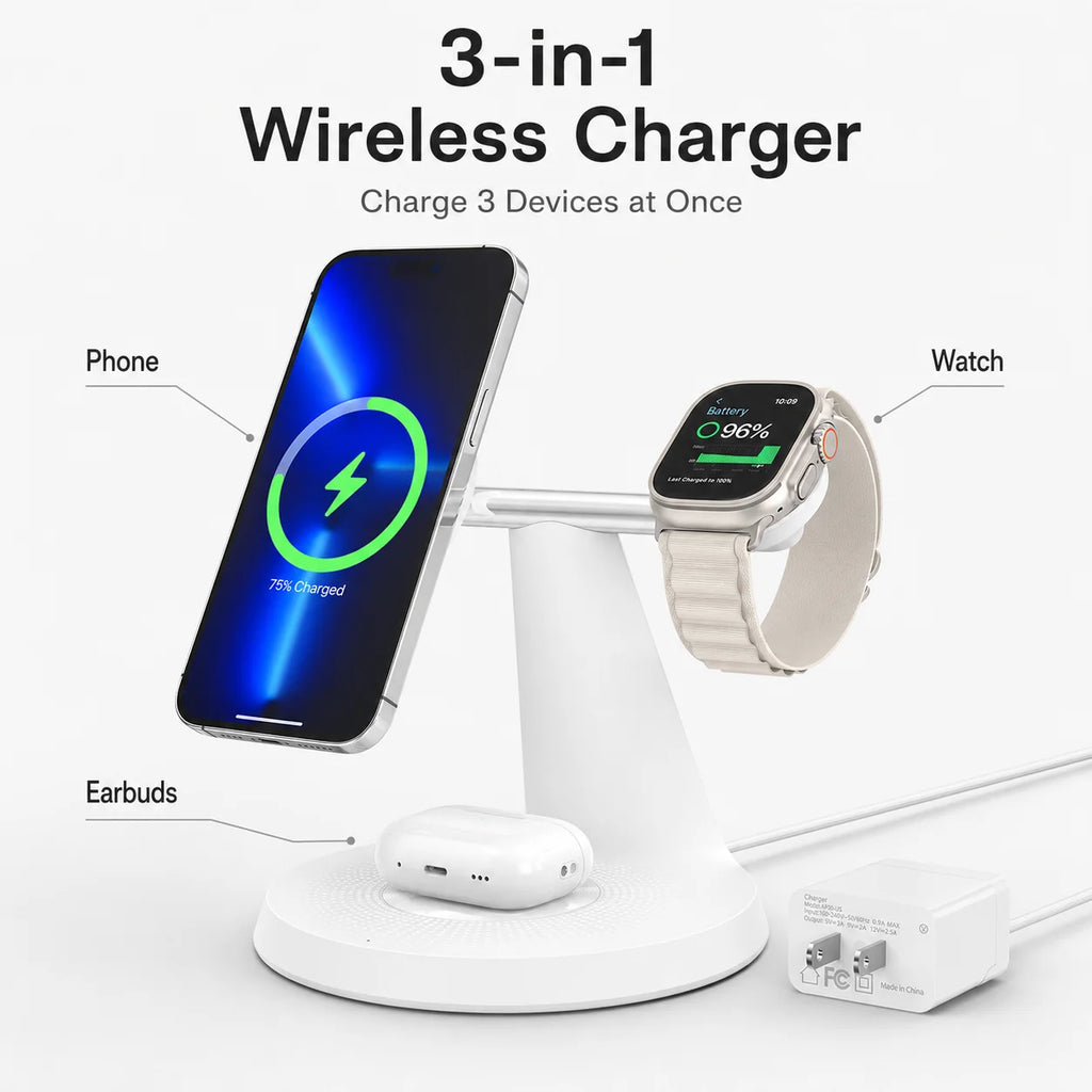 3-in-1 wireless charger detail