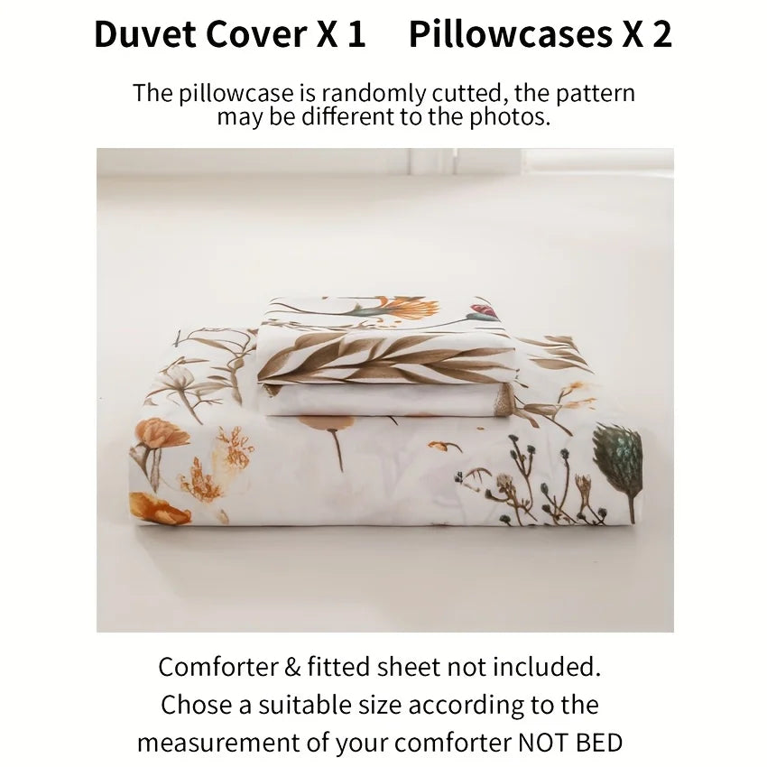 Floral Quilt Cover Set – Soft All-Season Bedding with Cases