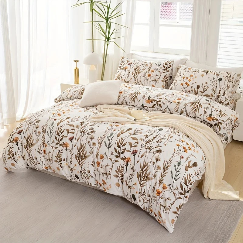 Floral Quilt Cover Set – Soft All-Season Bedding with Cases
