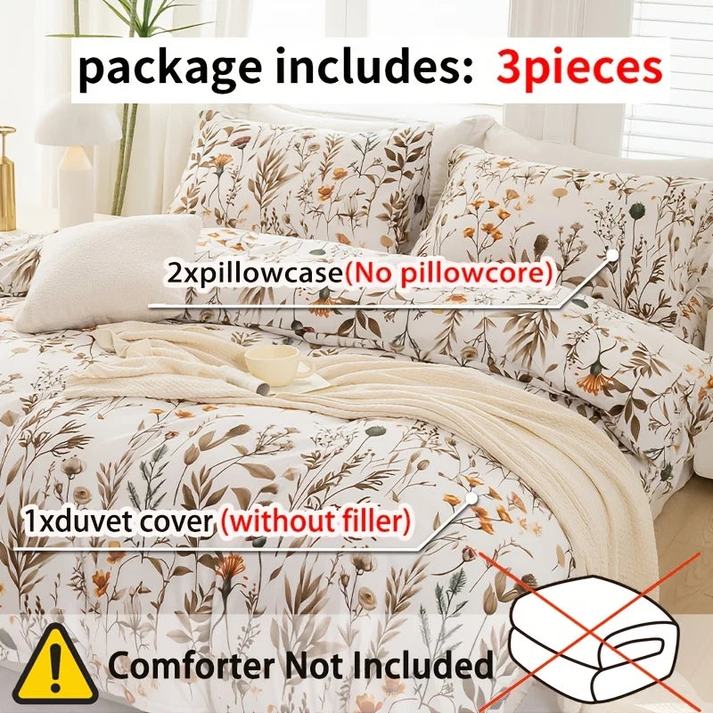 Floral Quilt Cover Set – Soft All-Season Bedding with Cases