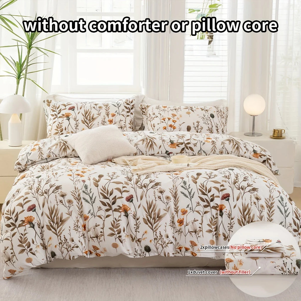 Floral Quilt Cover Set – Soft All-Season Bedding with Cases