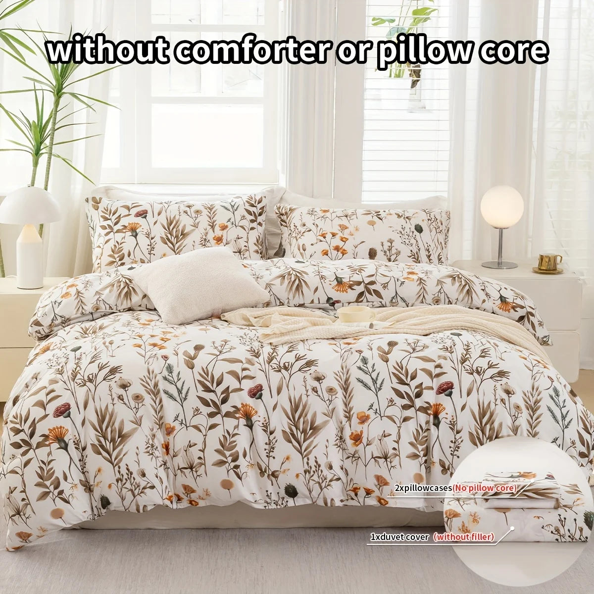 Floral Quilt Cover Set – Soft All-Season Bedding with Cases