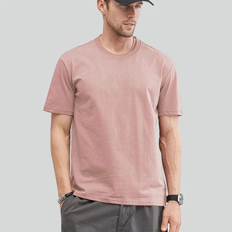 Men's Cotton T-Shirt – Basic Short-Sleeve, Up to 5XL