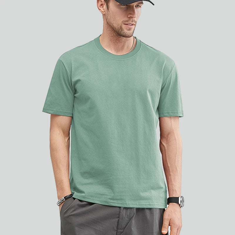 Men's Cotton T-Shirt – Basic Short-Sleeve, Up to 5XL